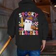 Spooky Teacher Ghost Pencil Teach Halloween Teacher Men Zip Up Hoodie Back Print, funny gift