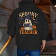 Spooky Teacher Halloween Cute Ghost Pumpkin Reading Women Men Zip Up Hoodie Back Print, funny gift