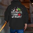 My Students Stole My Heart School Teacher Christmas Men Women Kids Men Zip Up Hoodie Back Print, funny gift
