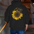 Sunflower Puzzle Pieces Autism Awareness For Mom Teacher For Women Men Zip Up Hoodie Back Print, funny gift