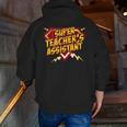 Super Teacher's Assistant Educational Superhero Men Zip Up Hoodie Back Print, funny gift