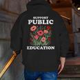 Support Public Education Cute Floral Teacher Red For Ed Men Zip Up Hoodie Back Print, funny gift Support Public Education Cute Floral Teacher Red For Ed Men Zip Up Hoodie Back Print, funny gift