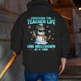 Surviving The Teacher Life Pjs Pajamas Christmas Xmas Teache Men Zip Up Hoodie Back Print, funny gift