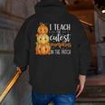 I Teach The Cutest Pumpkins In The Patch Fall Autumn Teacher Men Zip Up Hoodie Back Print, funny gift