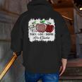 Teach Love Inspire Pre-k Teacher Apple Leopard Red Plain Men Zip Up Hoodie Back Print, funny gift