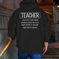 Teacher Definition Teacher Men Zip Up Hoodie Back Print, funny gift