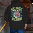 Teacher Halloween Costume Science Teachers Love Brains Men Zip Up Hoodie Back Print, Science Teacher Hoodies, funny gift