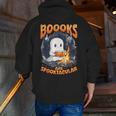 Teacher Halloween Ghost Reading Book Animal Boooks Are Men Zip Up Hoodie Back Print, funny gift