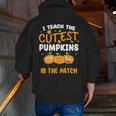Teacher Halloween Pre-K Teacher Kindergarten Cutest Pumpkins Men Women Kids Men Zip Up Hoodie Back Print, funny gift