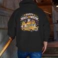 Teacher Halloween School Bus Driver Cute Ghost Witch Party Men Zip Up Hoodie Back Print, funny gift