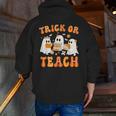Teacher Halloween Trick Or Teach Retro Groovy Floral Ghost Men Zip Up Hoodie Back Print, Groovy Teacher Hoodies, funny gift Teacher Halloween Trick Or Teach Retro Groovy Floral Ghost Men Zip Up Hoodie Back Print, Groovy Teacher Hoodies, funny gift