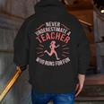 Teacher Who Runs Half Marathon Runner Running Lover Graphic Men Zip Up Hoodie Back Print, funny gift