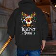 Teacher Squad Red Plaid Rudolph Reindeer Christmas Men Zip Up Hoodie Back Print, funny gift Teacher Squad Red Plaid Rudolph Reindeer Christmas Men Zip Up Hoodie Back Print, funny gift