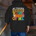My Teacher Survived 100 Days Of Me 100th Day Of School Kids Men Zip Up Hoodie Back Print, funny gift My Teacher Survived 100 Days Of Me 100th Day Of School Kids Men Zip Up Hoodie Back Print, funny gift