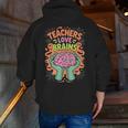 Teacher Teachers Love Brains Halloween Men Women Men Zip Up Hoodie Back Print, funny gift