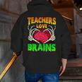 Teacher Teachers Love Brains Skeleton Hand Heart Halloween Men Zip Up Hoodie Back Print, funny gift Teacher Teachers Love Brains Skeleton Hand Heart Halloween Men Zip Up Hoodie Back Print, funny gift