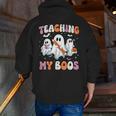 Teaching My Boos Teacher Cute Ghost Teacher Halloween Men Zip Up Hoodie Back Print, funny gift