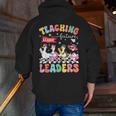 Teaching Future Leaders Groovy Teacher Back To School Men Zip Up Hoodie Back Print, Future Teacher Hoodies, Groovy Teacher Hoodies, funny gift
