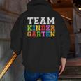 Team Kindergarten Shirt Boy Girl Teacher Graduation Men Zip Up Hoodie Back Print, funny gift