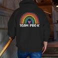 Team Pre-K Teacher Crew Squad Hello Back School Graduation Men Zip Up Hoodie Back Print, funny gift Team Pre-K Teacher Crew Squad Hello Back School Graduation Men Zip Up Hoodie Back Print, funny gift