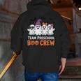 Team Preschool Boo Crew Halloween Teacher Student Costume Men Zip Up Hoodie Back Print, funny gift