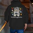 Technology Teacher Messy Bun Technology Teaching Men Zip Up Hoodie Back Print, funny gift