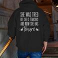 Tenured Professor Women Teacher Tired Tenacious And Tenure Men Zip Up Hoodie Back Print, funny gift