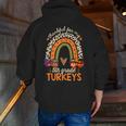 Thankful For My 5th Grade Turkeys Thanksgiving Teacher Men Zip Up Hoodie Back Print, funny gift