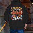 Thankful For My Kindergarten Turkeys Thanksgiving Teacher Men Zip Up Hoodie Back Print, funny gift