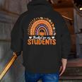 Thankful For My Students Teacher Thanksgiving School Fall Men Zip Up Hoodie Back Print, funny gift