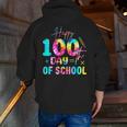 Tie Dye Happy 100th Day Of School Teacher Student 100 Days Men Zip Up Hoodie Back Print, funny gift