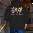 Tie Dye Hippie Peace Love Teach Teacher Appreciation Men Zip Up Hoodie Back Print, funny gift