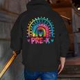 Tie Dye Prek Teacher Rainbow Preschool Back To School Girl Men Zip Up Hoodie Back Print, funny gift