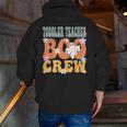 Toddler Teacher Boo Crew Ghost Groovy Halloween For Women Men Zip Up Hoodie Back Print, Groovy Teacher Hoodies, funny gift