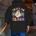 Trick Or Teach Groovy Halloween Teachers Men Zip Up Hoodie Back Print, funny gift Trick Or Teach Groovy Halloween Teachers Men Zip Up Hoodie Back Print, funny gift