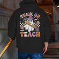 Trick Or Teach Groovy Teacher Halloween Retro Ghost Men Zip Up Hoodie Back Print, Groovy Teacher Hoodies, funny gift Trick Or Teach Groovy Teacher Halloween Retro Ghost Men Zip Up Hoodie Back Print, Groovy Teacher Hoodies, funny gift