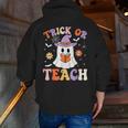 Trick Or Teach Teacher Groovy Ghost Halloween Teacher Men Zip Up Hoodie Back Print, Groovy Teacher Hoodies, funny gift Trick Or Teach Teacher Groovy Ghost Halloween Teacher Men Zip Up Hoodie Back Print, Groovy Teacher Hoodies, funny gift