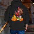 Turkey Reading Books Fall Thanksgiving Teacher Book Men Zip Up Hoodie Back Print, funny gift Turkey Reading Books Fall Thanksgiving Teacher Book Men Zip Up Hoodie Back Print, funny gift