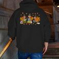 Turkey Reading Books Fall Thanksgiving Teacher Student Men Zip Up Hoodie Back Print, funny gift