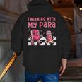 Twinning With My Para Teacher Matching Paraprofessional 70s For Men Women Men Zip Up Hoodie Back Print, funny gift Twinning With My Para Teacher Matching Paraprofessional 70s For Men Women Men Zip Up Hoodie Back Print, funny gift