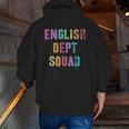 Vintage ENGLISH DEPT SQUAD Back To School Teacher Student Men Zip Up Hoodie Back Print, English Teacher Hoodies, funny gift