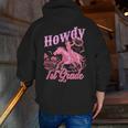 Vintage Howdy First Grade Cowgirl Teacher Western School Men Zip Up Hoodie Back Print, First Grade Teacher Hoodies, funny gift