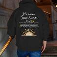 Vintage Human Sunshine Definition Teachers Mom Boss Women Men Zip Up Hoodie Back Print, funny gift