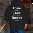 Vocabulary Police Their There They'Re English Teacher Men Zip Up Hoodie Back Print, English Teacher Hoodies, funny gift