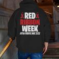 We Wear Red For Red Ribbon Week Awareness Mothers Teachers Men Zip Up Hoodie Back Print, funny gift We Wear Red For Red Ribbon Week Awareness Mothers Teachers Men Zip Up Hoodie Back Print, funny gift
