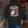 Will Trade Students For Candy Halloween Teacher Men Zip Up Hoodie Back Print, funny gift Will Trade Students For Candy Halloween Teacher Men Zip Up Hoodie Back Print, funny gift