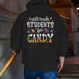 Will Trade Students For Candy Teacher Halloween Costume Tee Men Zip Up Hoodie Back Print, funny gift
