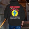 Wonder Teacher Costume Shirt Teacher Halloween Costume Men Women Men Zip Up Hoodie Back Print, funny gift
