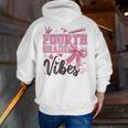 4th Fourth Grade Vibes Back To School Coquette Teacher Girl Men Zip Up Hoodie Back Print, 4th Grade Teacher Hoodies, funny gift