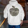 Apple Camoflauge Clothing Camo Student Teacher Cute School Men Zip Up Hoodie Back Print, funny gift